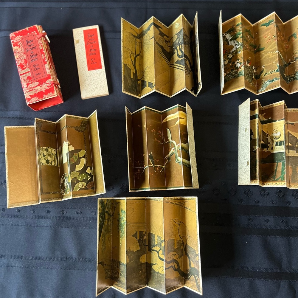 Lot 6 Collectible Japanese Screens In Miniature REIKO CHIBA Dollhouse size